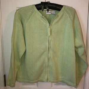 Cherokee Lime Green Zip-up Cardigan